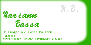 mariann bassa business card